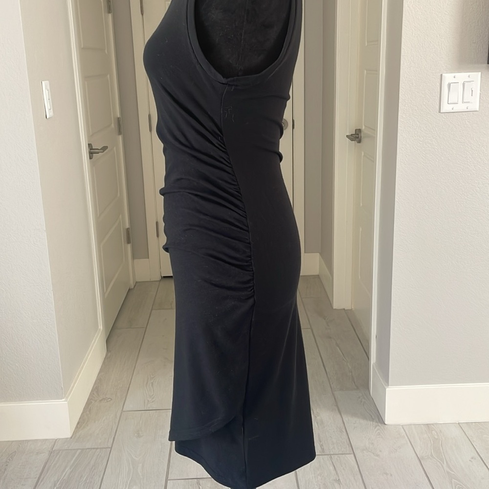 Treasure & Bond Ruched Side Sleeveless Dress Black Size S - Picture 4 of 10